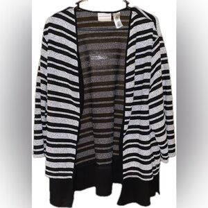 Alfred Dunner Cardigan sweater. Black and white. NEW. SZ 3X